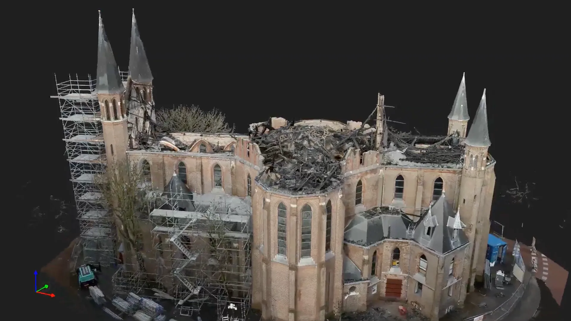 3D-scan Vondelkerk Amsterdam na brand